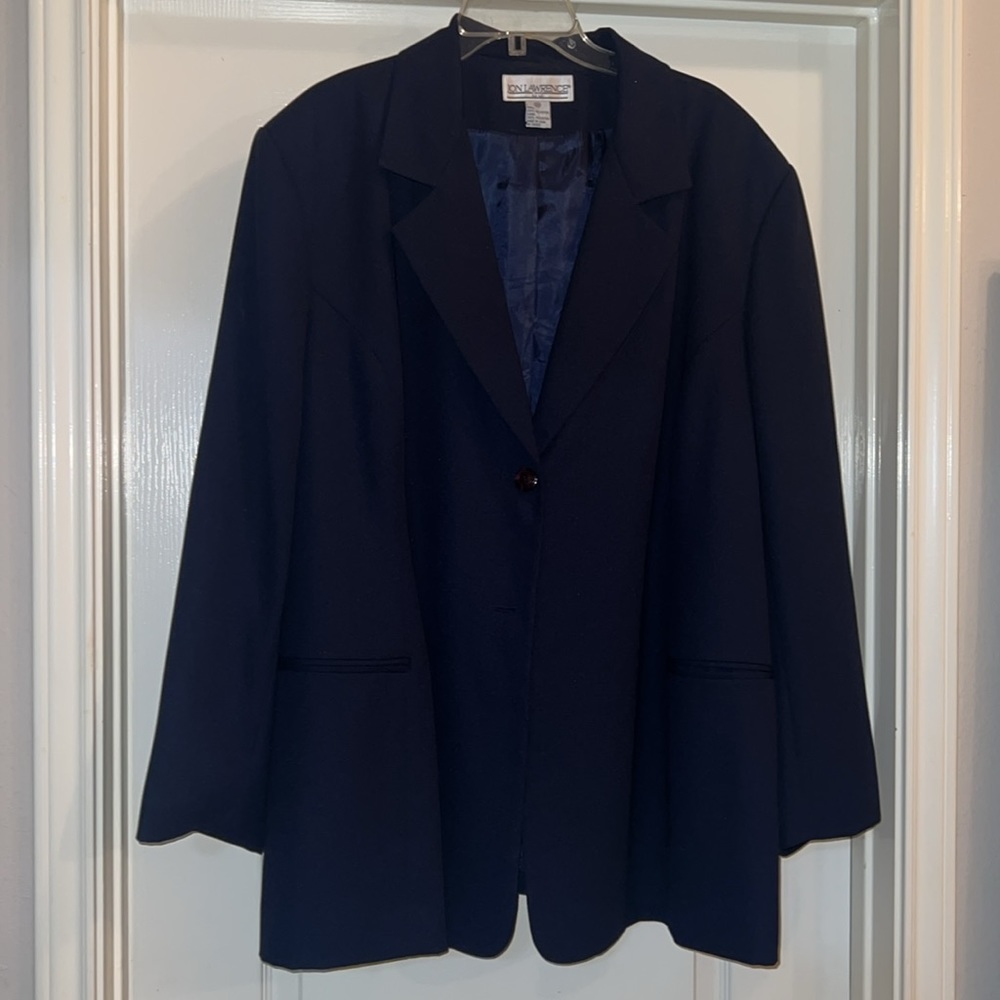 Jon Lawrence LTD Navy Blue Skirt Suit (Jacket & Skirt) Size 30w